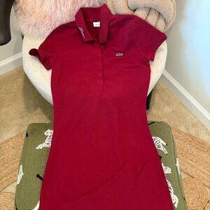 Lacoste Womens Logomania Graphic On Collar Polo Dress size 34